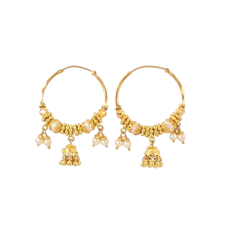 Indian Hoop Jhumkay  Earrings (Pre-Owned)