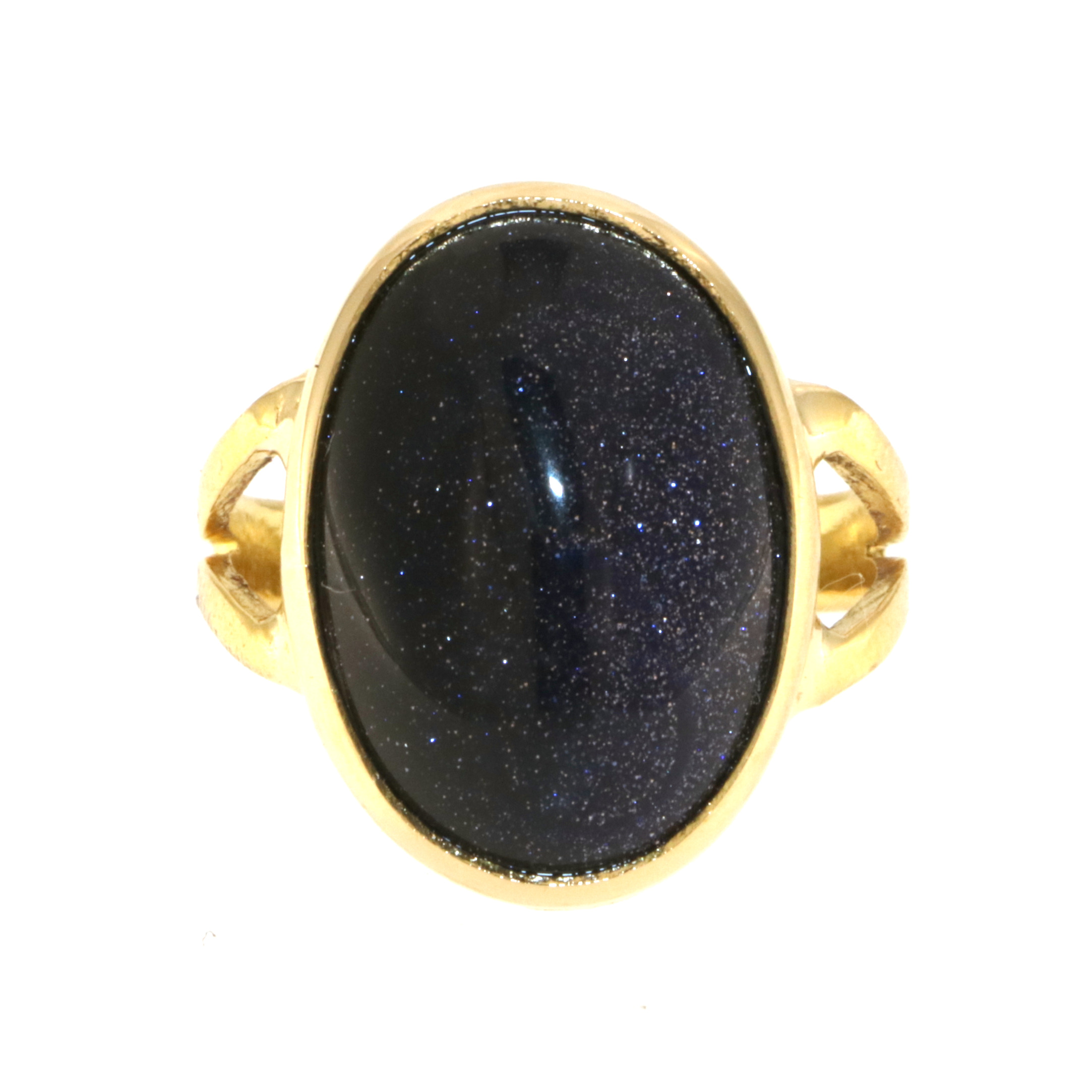 22ct Real Gold Asian/Indian/Pakistani Style Handmade Blue Goldstone Ring