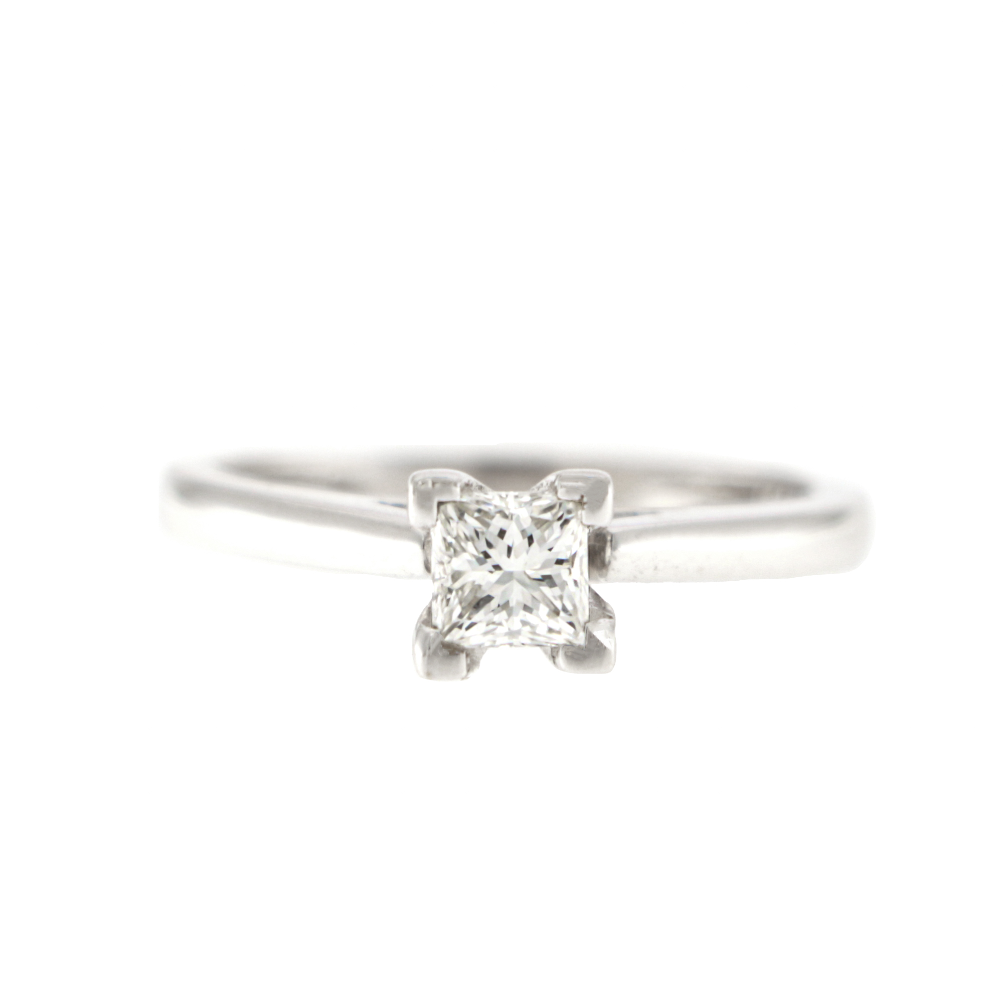 18ct White Gold Princess cut 0.50ct Diamond Solitaire Ring