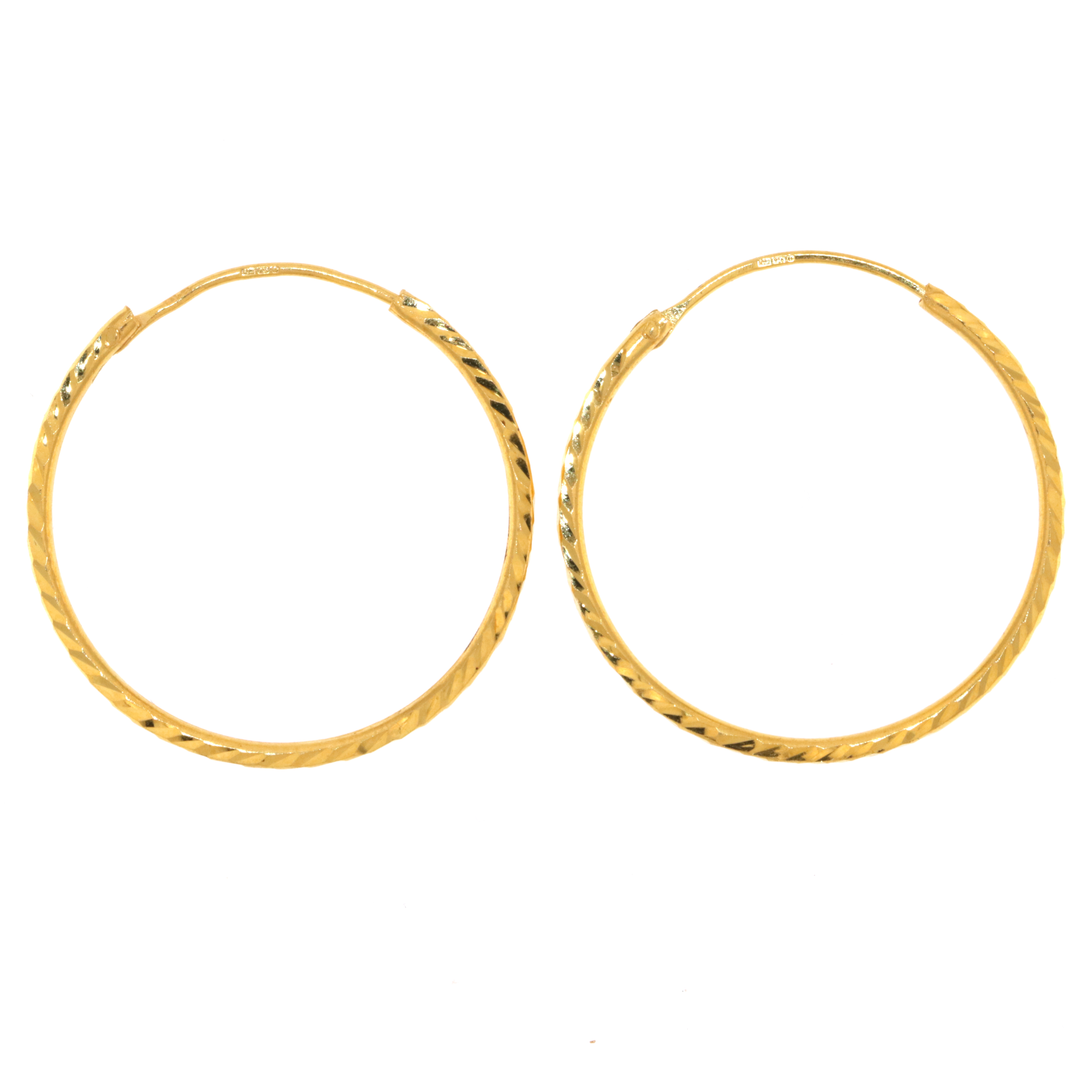 22ct Real Gold Asian/Indian/Pakistani Style Hoop Earrings