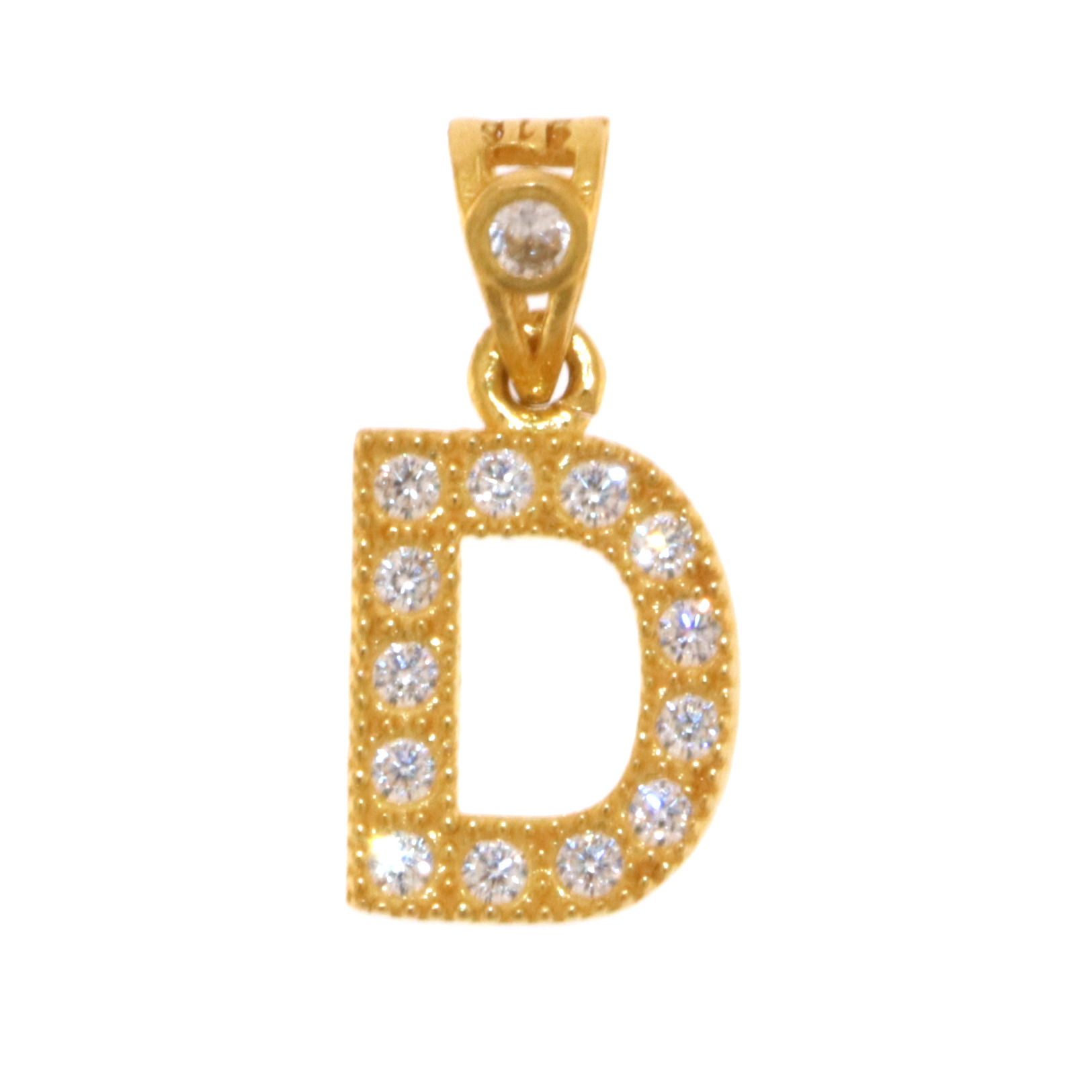 22ct Real Gold Asian/Indian/Pakistani Style 'D' Pendant
