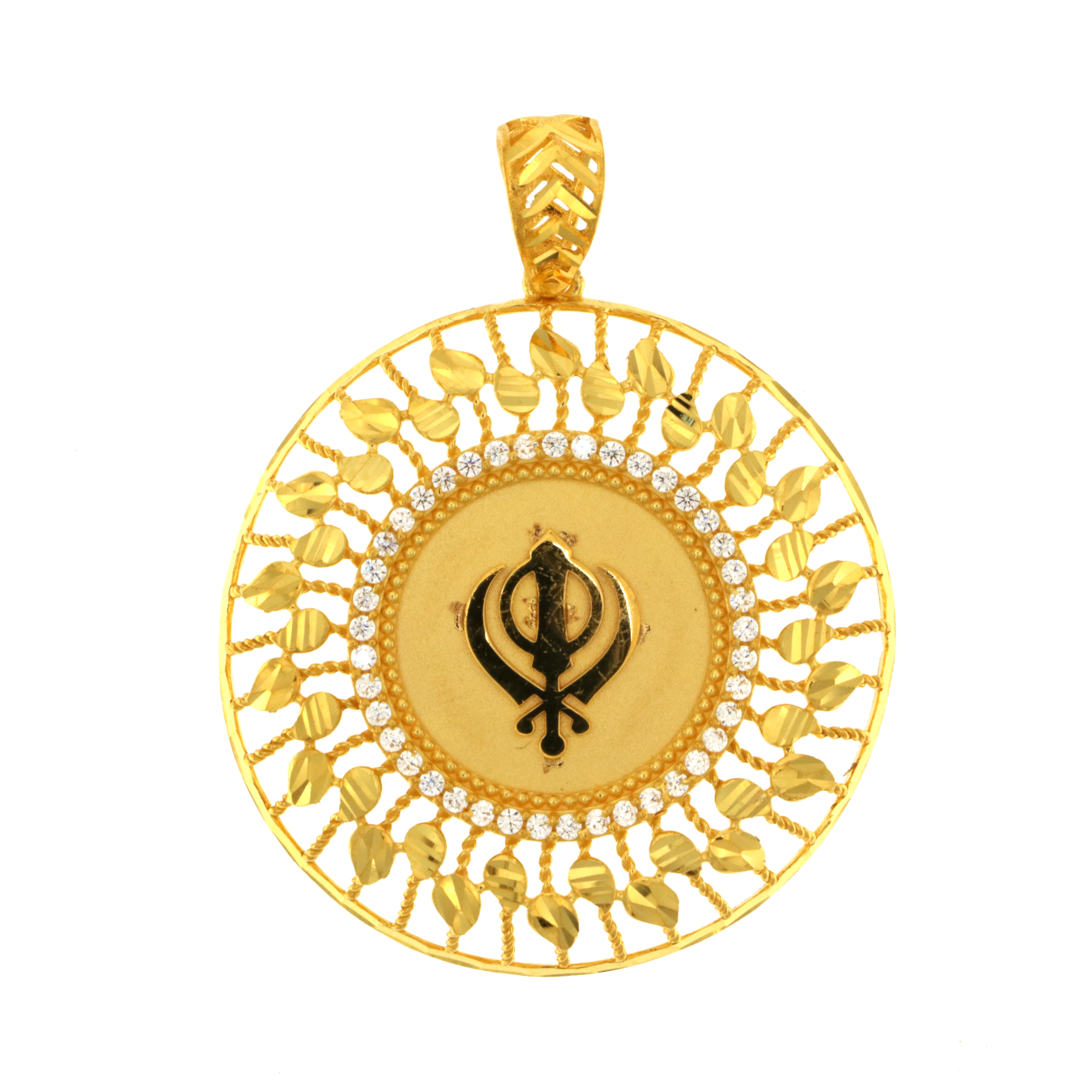22ct Real Gold Asian/Indian/Pakistani Style Khanda Pendant