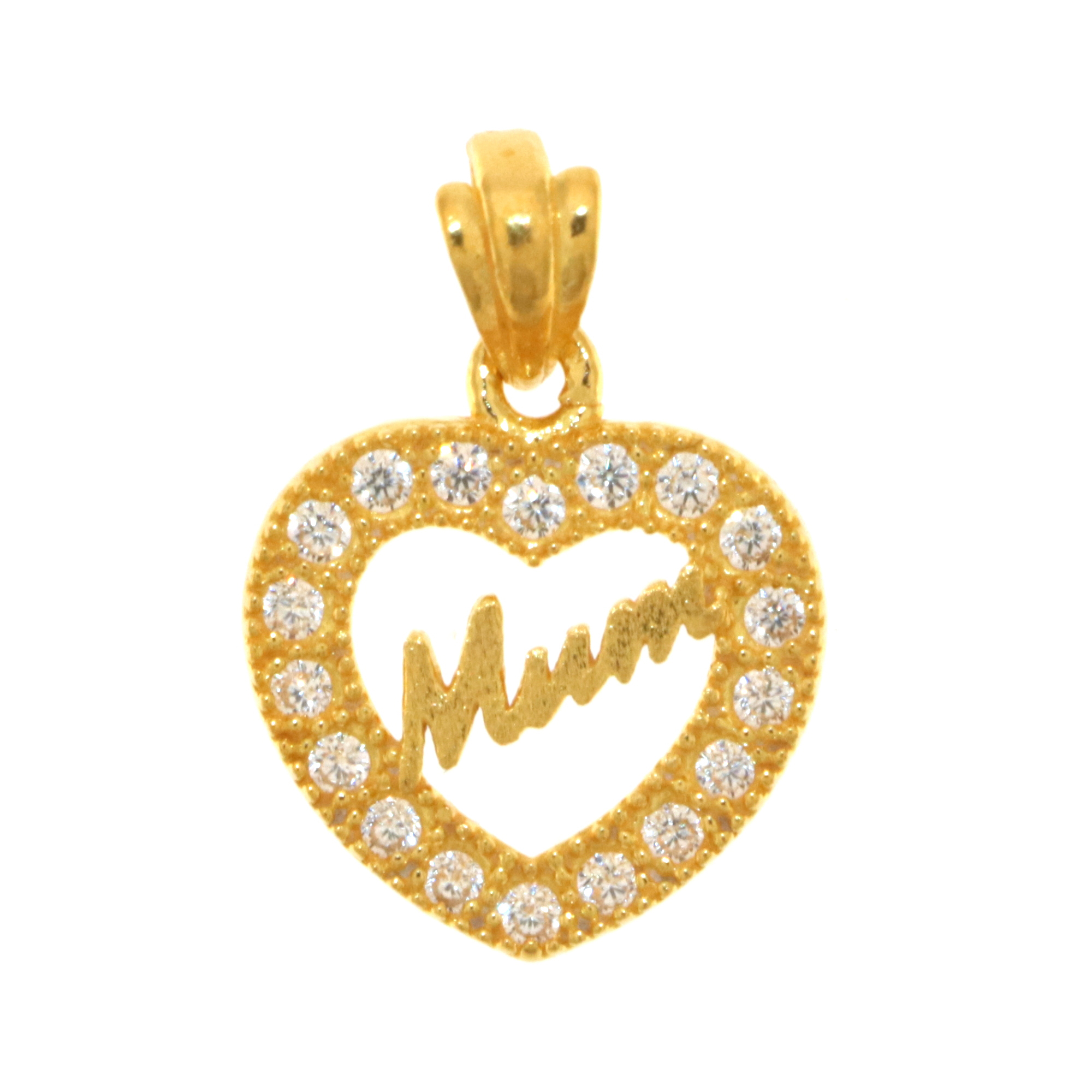 22ct Gold Heart 'MUM' Pendant