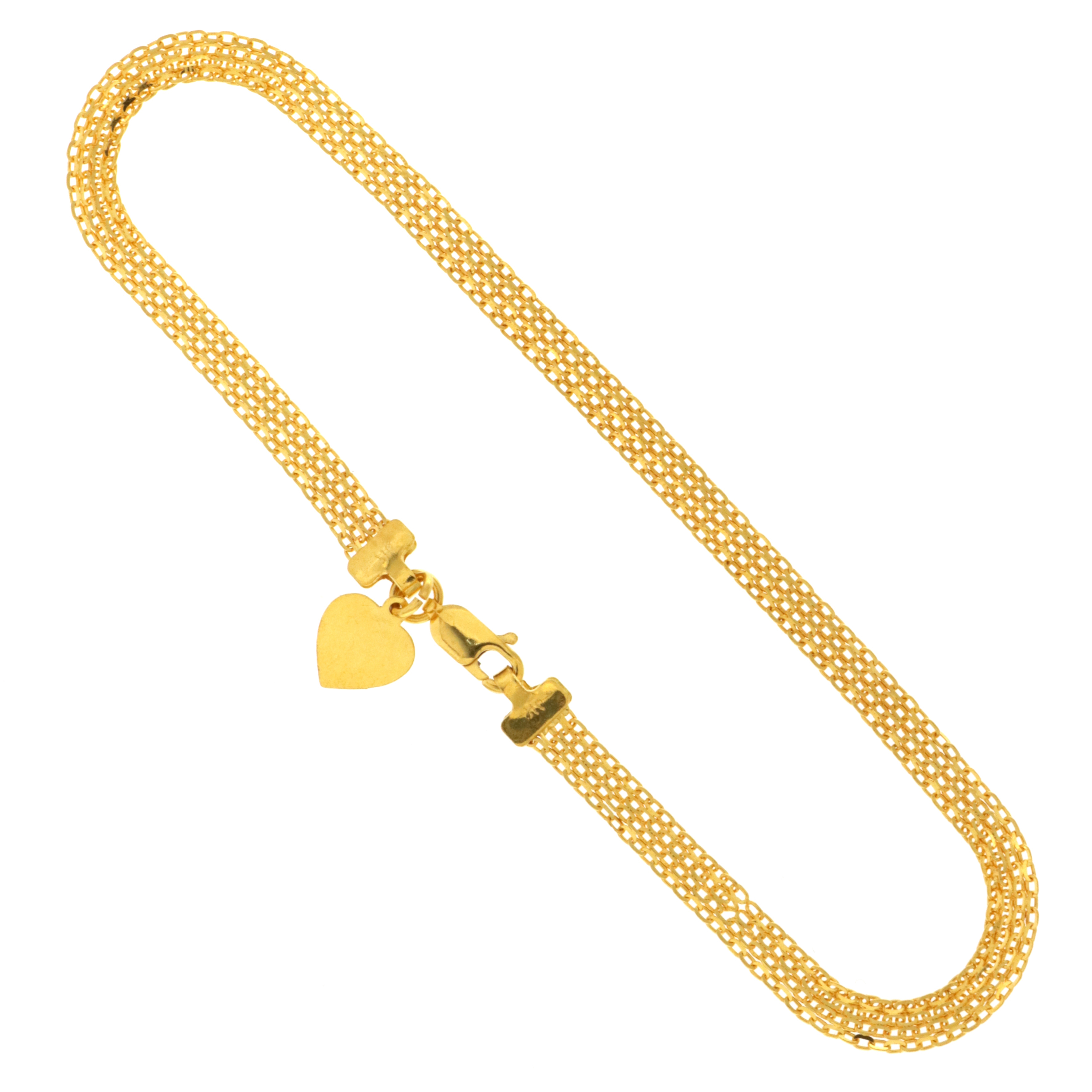 22carat Gold Heart Charm Anklet (Single)
