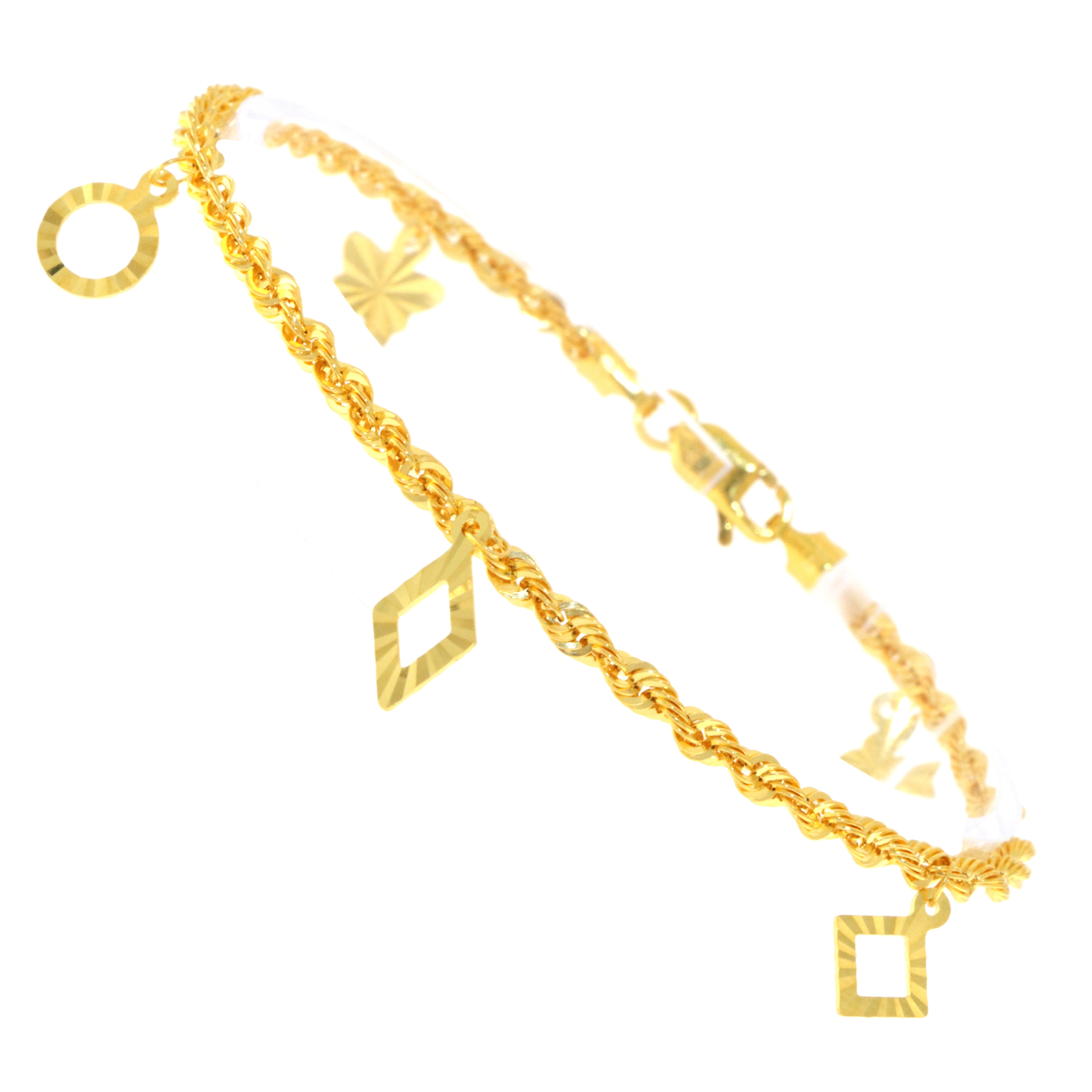 22carat Gold Charm Hollow Bracelet