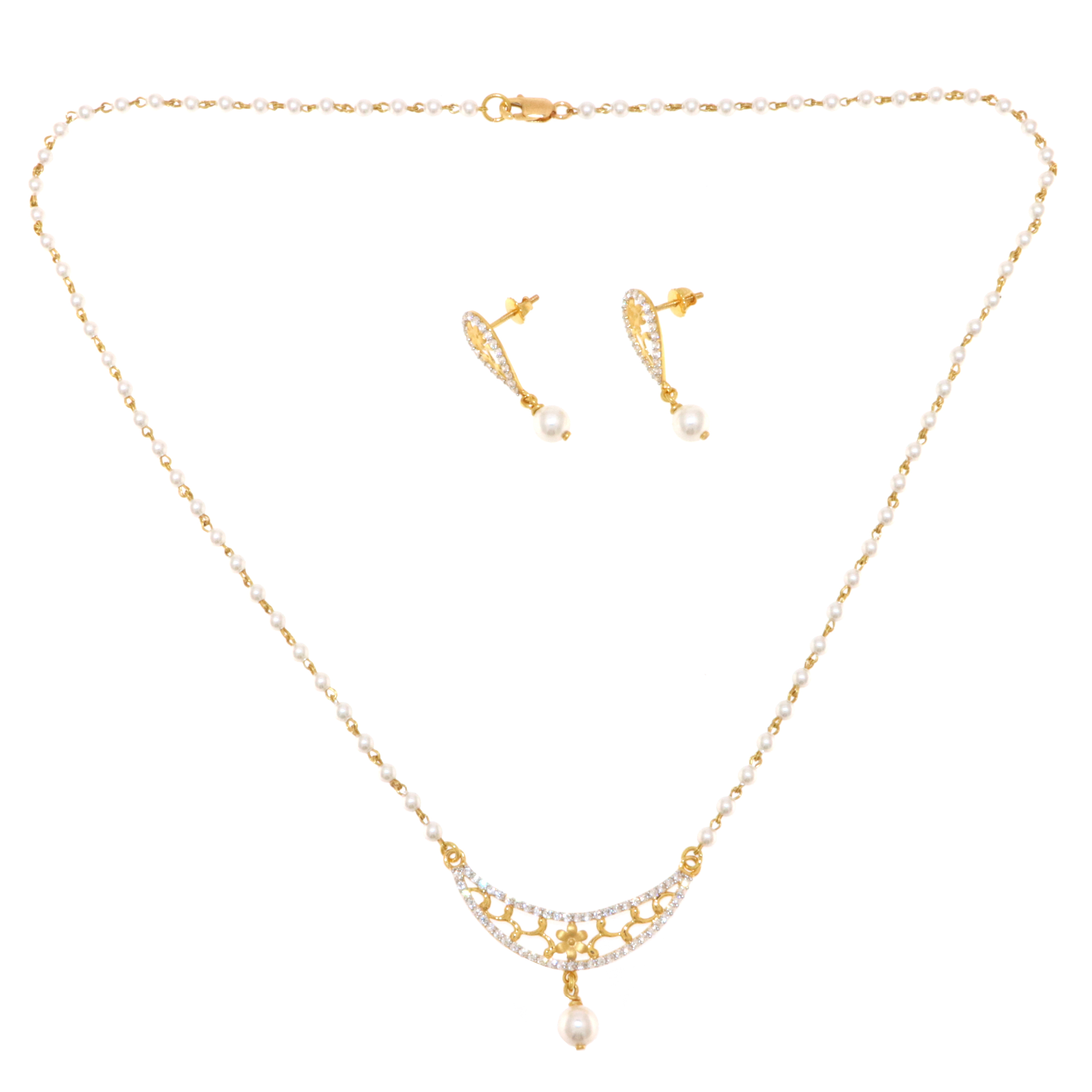 22carat Gold Pearl Necklace Set