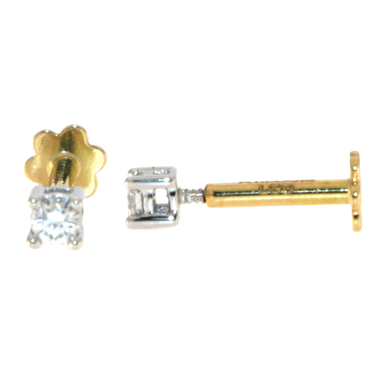 18ct Gold Four Claw Diamond Nose Pin
