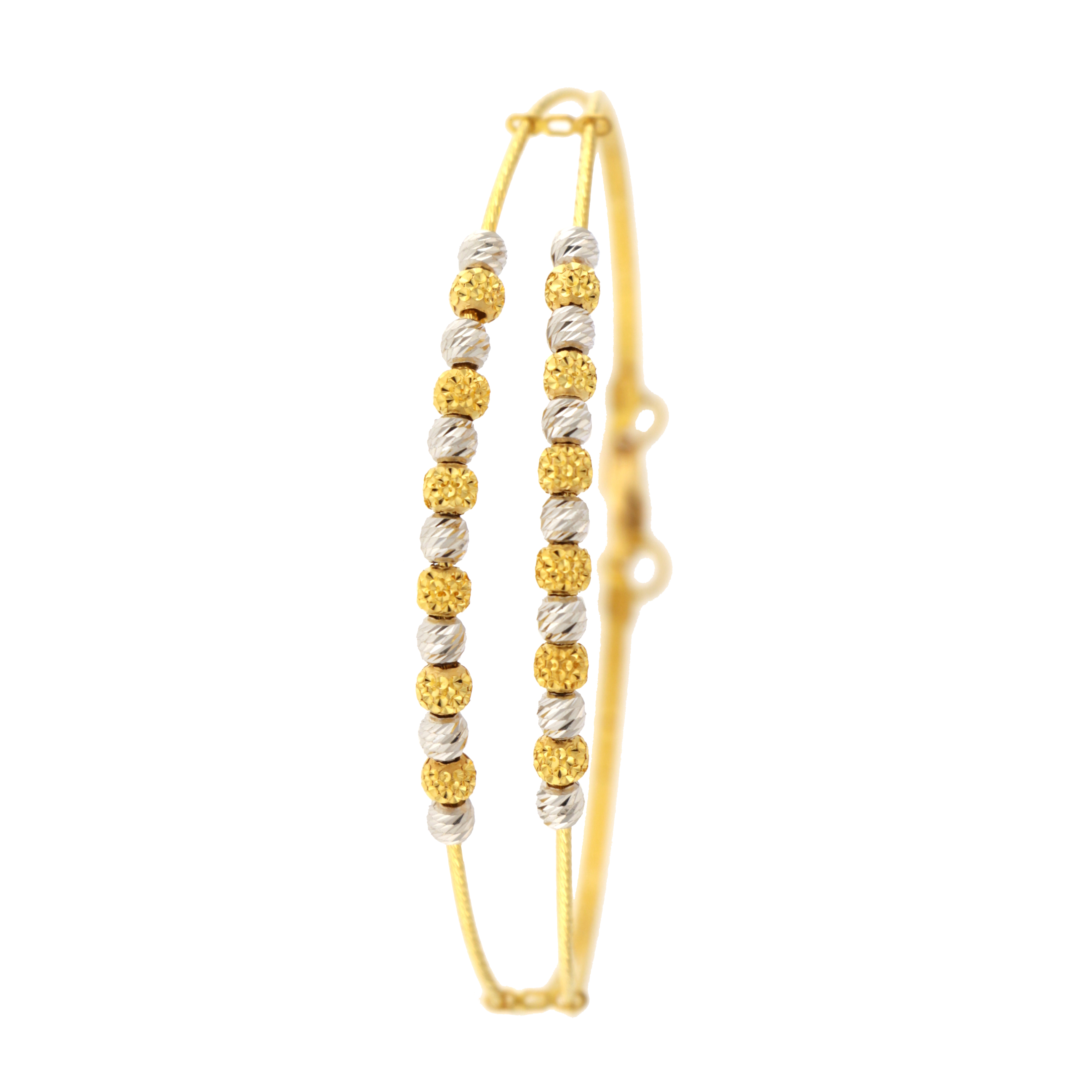 22ct Gold Two Colour Bangle (Opeanable)