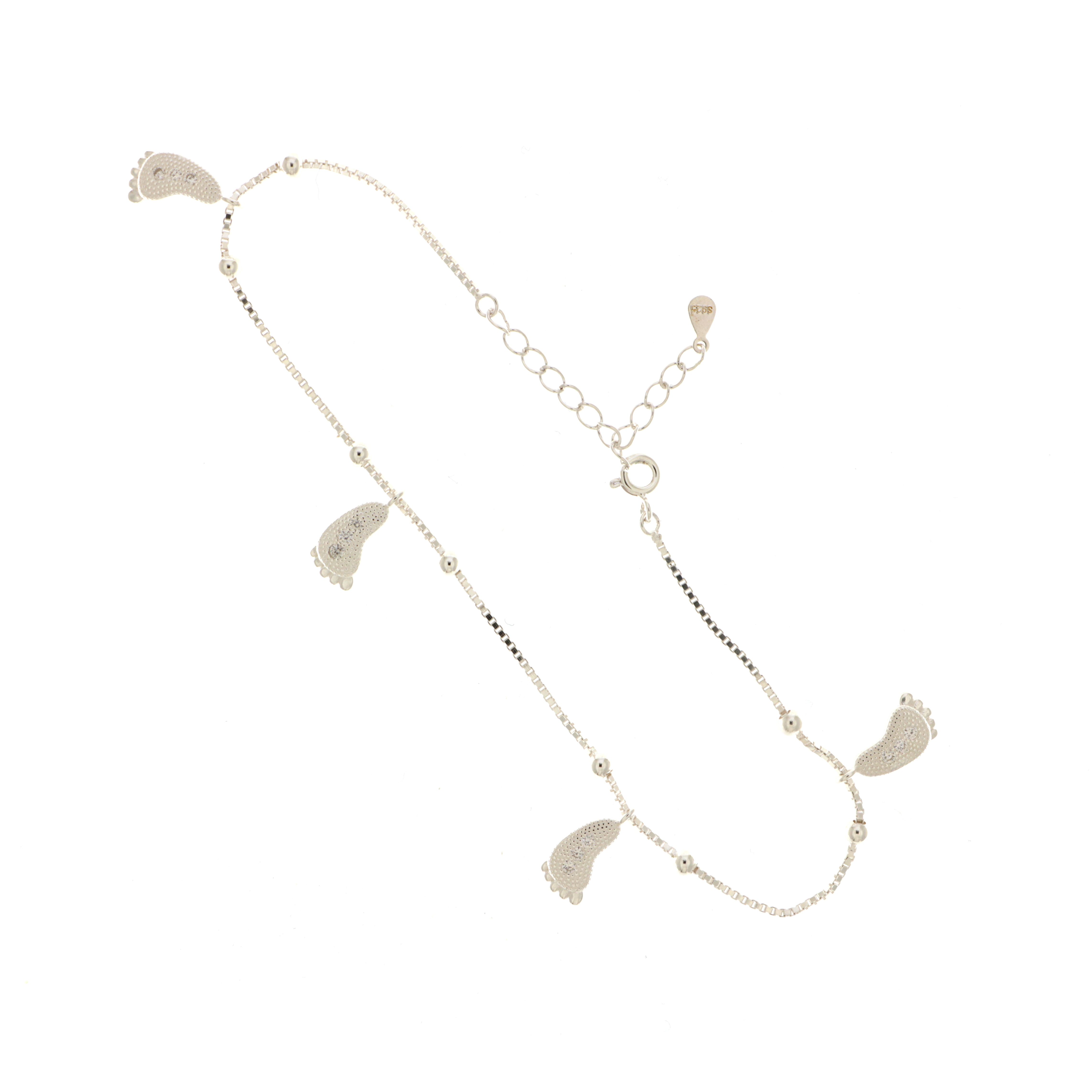 925 Sterling Silver Charms Anklet (Single)