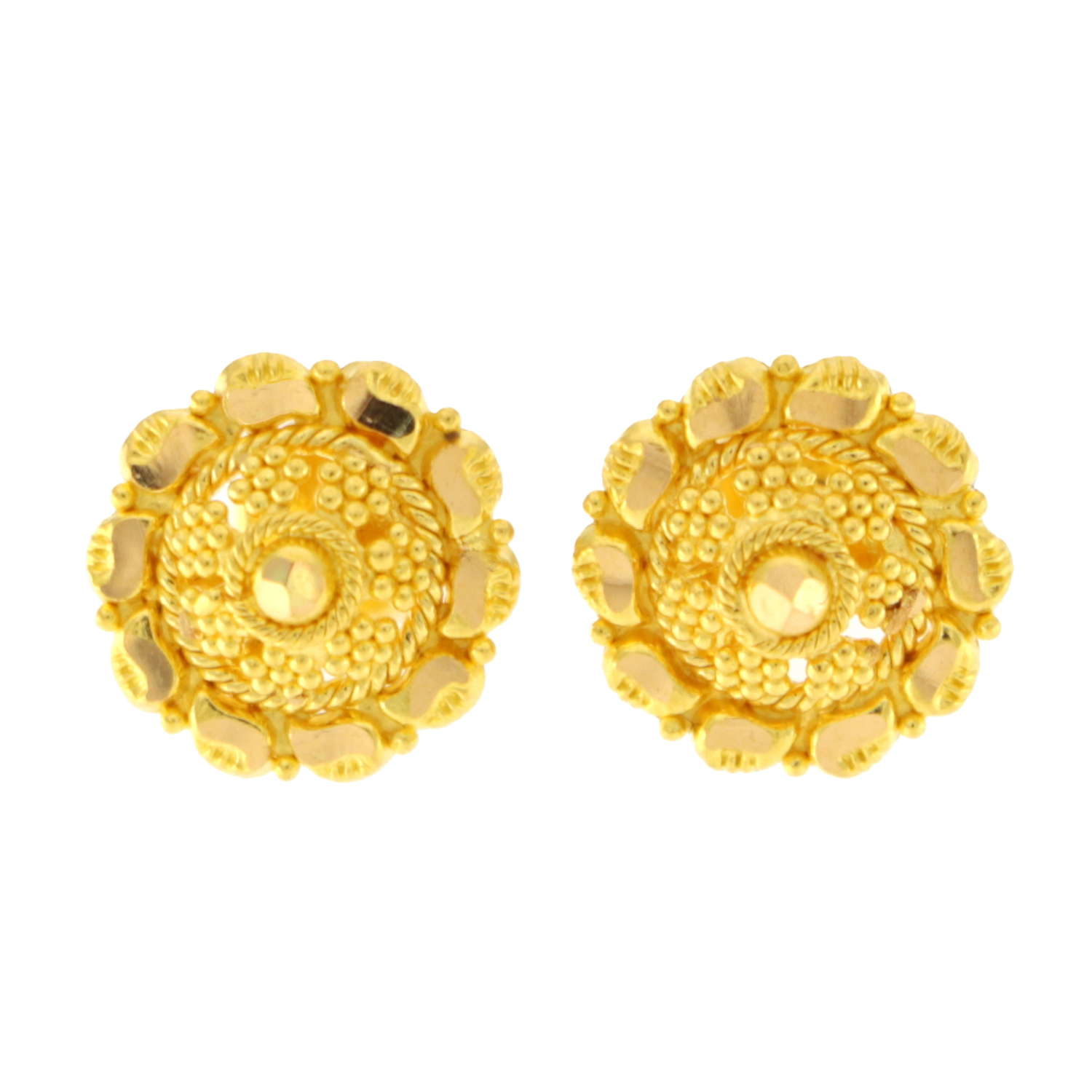 22ct Gold Filigree Stud Earrings | 9.51mm