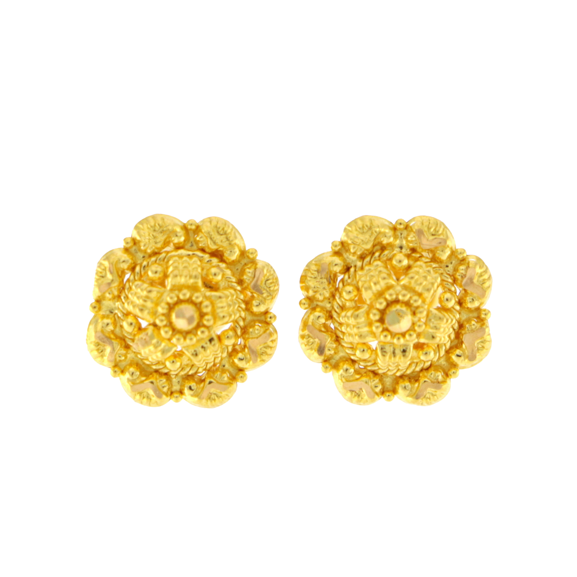 22ct Gold Filigree Stud Earrings | 9.90mm