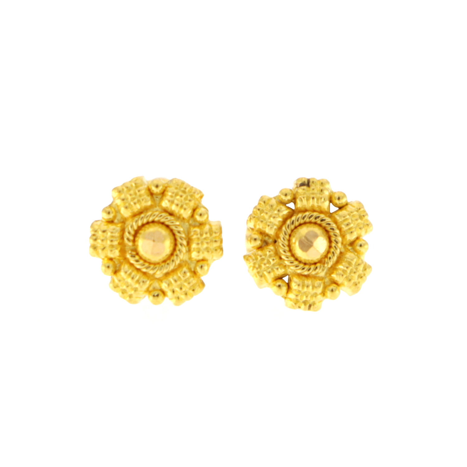 22ct Gold Filigree Stud Earrings | 6.49mm