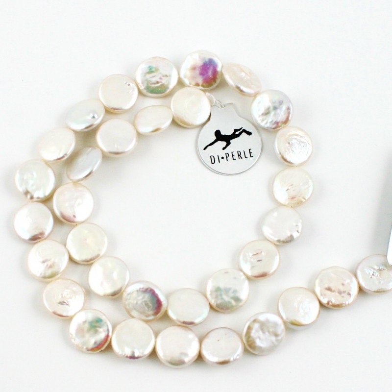 Coin White Pearl String