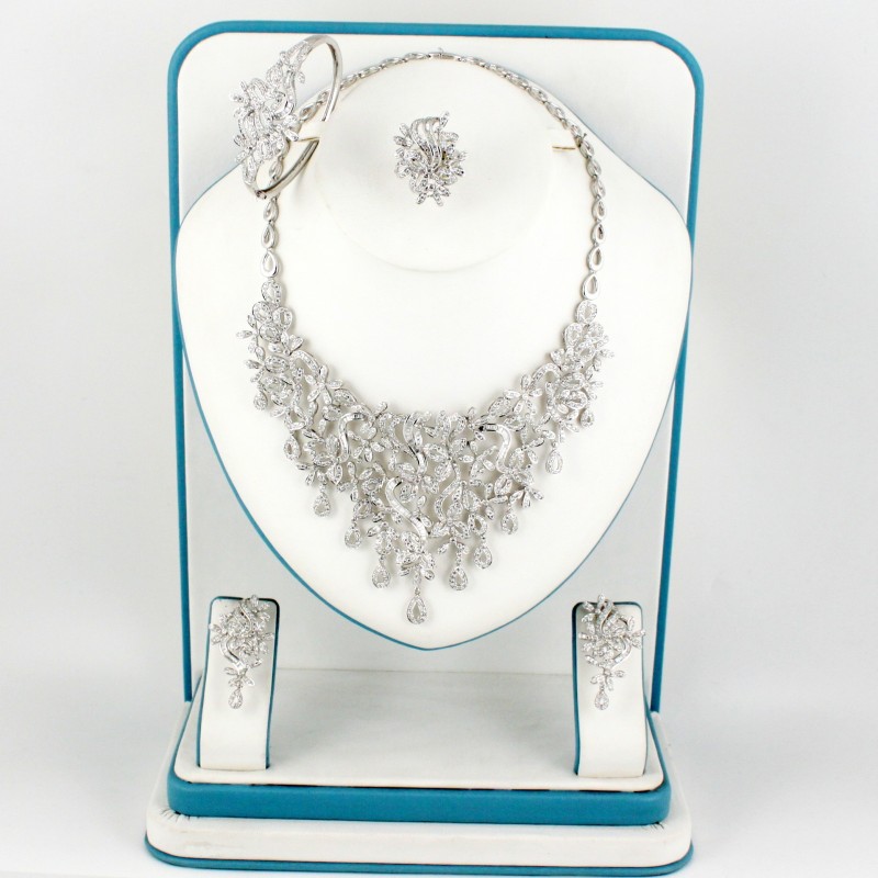 925 Sterling Silver | Rhodium Plated | Necklace Set