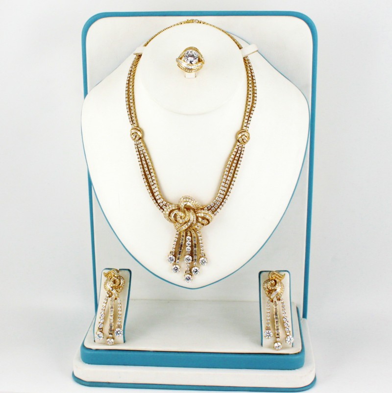 925 Sterling Silver/Gold Plated Necklace Set