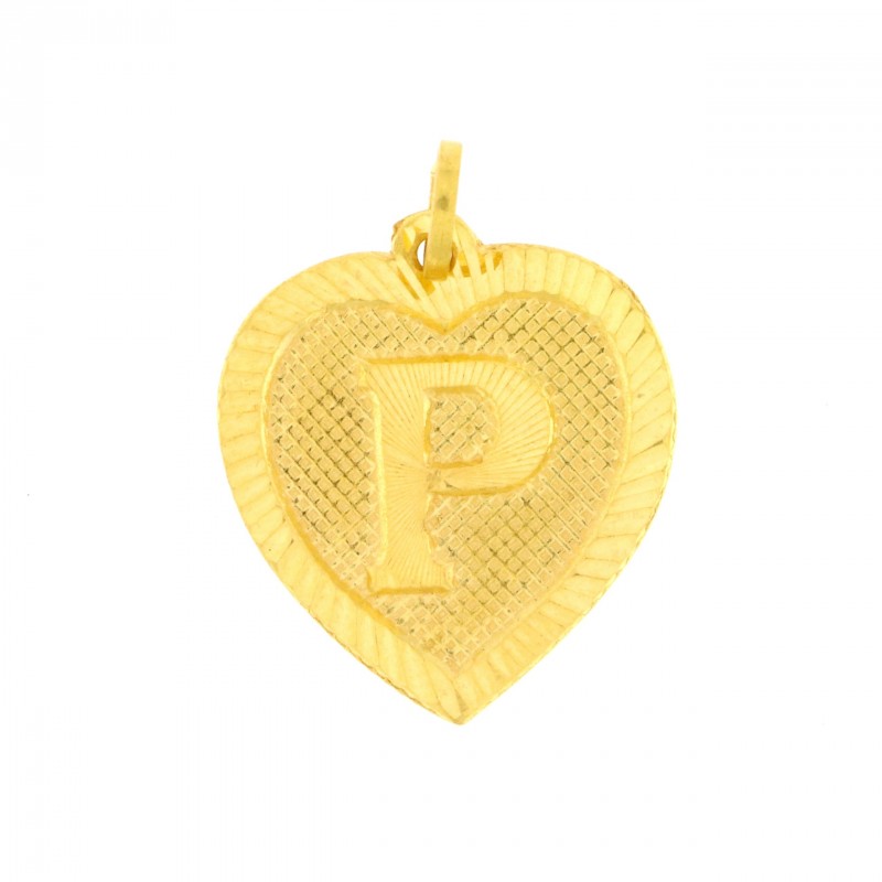 22ct Real Gold Asian/Indian/Pakistani Style 'P' Pendant