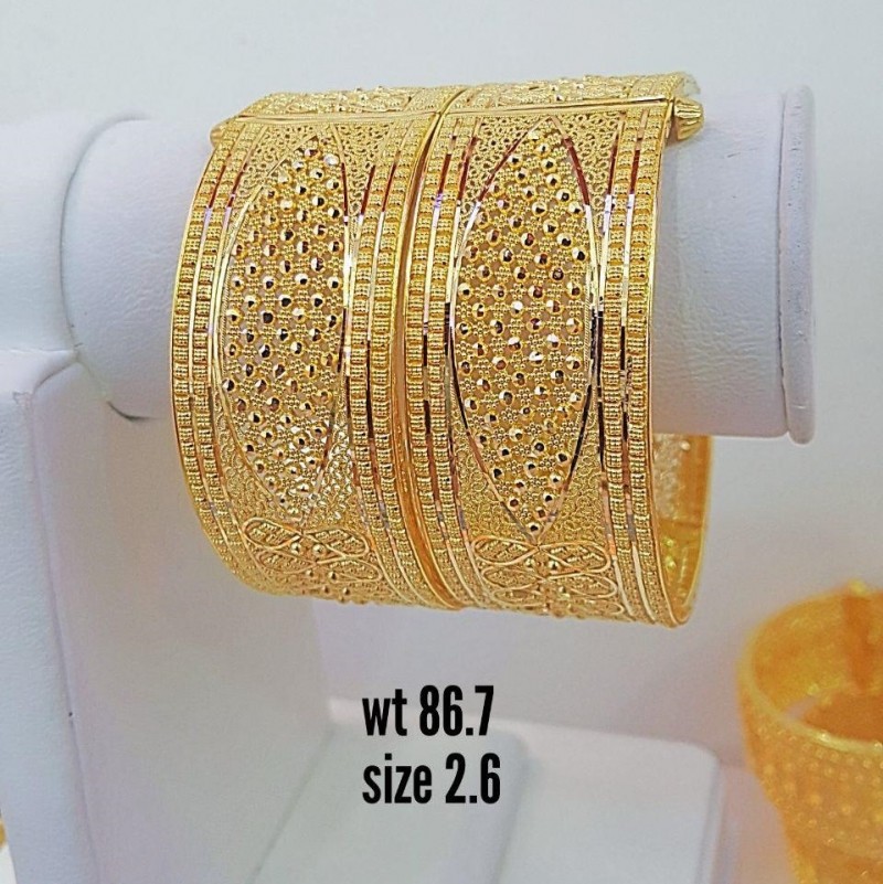 22ct Real Gold Asian/Indian/Pakistani Style Filigree Openable Karas-Bangles