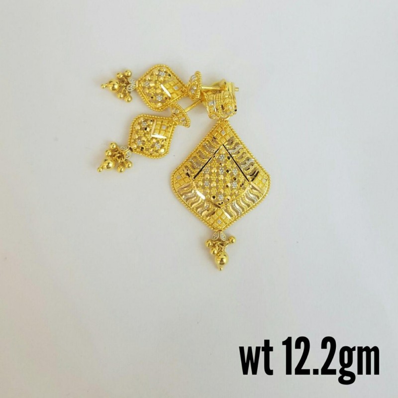 22ct Real Gold Asian/Indian/Pakistani Style Filigree Pendant Set