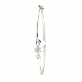 925 Sterling Silver Flower Bangle (Openable)
