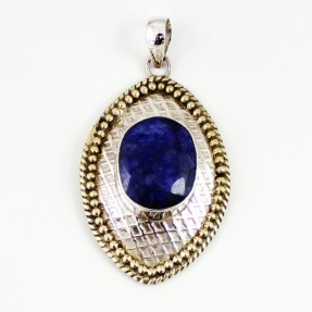 925 Sterling Silver Sapphire Pendant