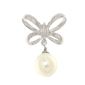 925 Sterling Silver Bow Pearl Pendant