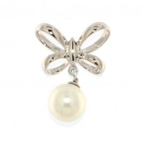 925 Sterling Silver Bow Pearl Pendant