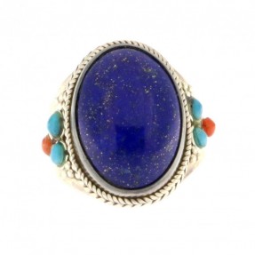 925 Sterling Silver Lapis Unisex Ring