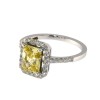 14ct White Gold 0.50ct Diamond & Yellow Citrine Ring