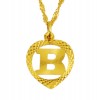 22ct Real Gold Asian/Indian/Pakistani Style 'B' Heart Pendant