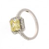 14ct White Gold 0.50ct Diamond & Yellow Citrine Ring
