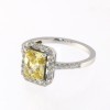 14ct White Gold 0.53ct Diamond & Yellow Citrine Ring