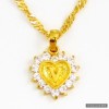 22ct Real Gold Asian/Indian/Pakistani Style 'V' Heart Pendant