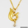22ct Real Gold Asian/Indian/Pakistani Style Dolphin With Dangling Ball Pendant