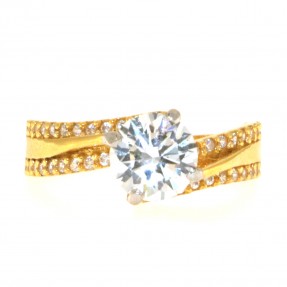 22ct Real Gold Asian/Indian/Pakistani Style Solitaire Ring