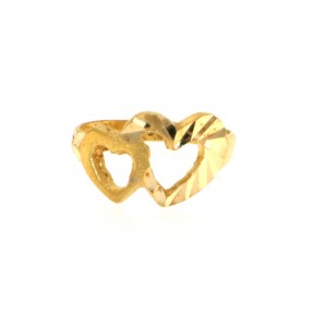 22ct Real Gold Asian/Indian/Pakistani Style Kid's Twin Hearts Ring