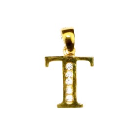 22ct Real Gold Asian/Indian/Pakistani Style 'T' Pendant