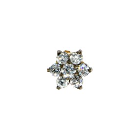 18ct Gold Diamond Flower Nose Pin
