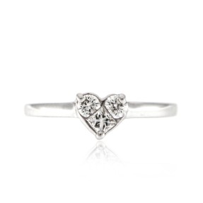 18ct White Gold Heart 0.33ct Diamond Ring