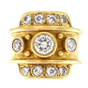 18ct Gold Antique Unisex Diamond Ring