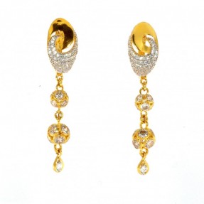 22ct Real Gold Asian/Indian/Pakistani Style Drop Earrings