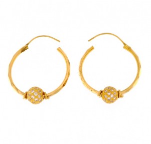 22ct Real Gold Asian/Indian/Pakistani Style Medium Hoop Earrings | 1.67 Inches