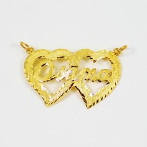 22ct Real Gold Asian/Indian/Pakistani Style Hearts Name