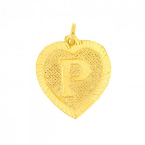 22ct Real Gold Asian/Indian/Pakistani Style 'P' Pendant