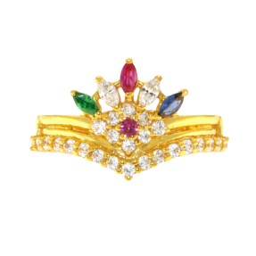 22ct Real Gold Asian/Indian/Pakistani Style Crown Ring