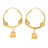 22ct Gold Medium Hoop Jhumkay Earrings