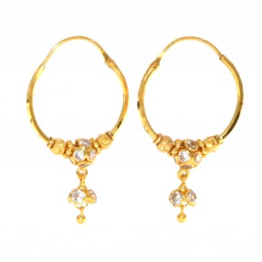 22carat Gold Small Hoop Jhumkay Earrings