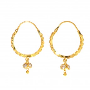 22carat Gold Hoop Jhumkay Earrings