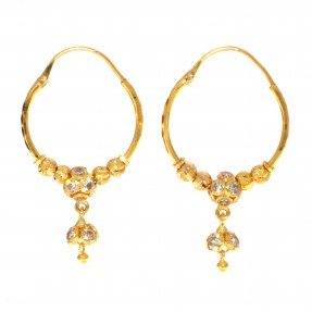 22carat Gold Small Hoop Jhumkay Earrings