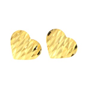 22carat Gold Heart Stud Earrings