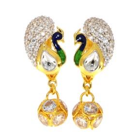 22ct Gold Peacock Stud Earrings